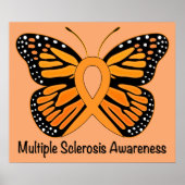 Meervoudige sclerose Bewustheid Lint met vlinder Poster (Voorkant)