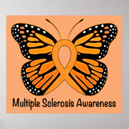 Meervoudige sclerose Bewustheid Lint met vlinder Poster