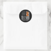 Meervoudige sclerose Bewustheid Oranje lint 2 Ronde Sticker (Tas)