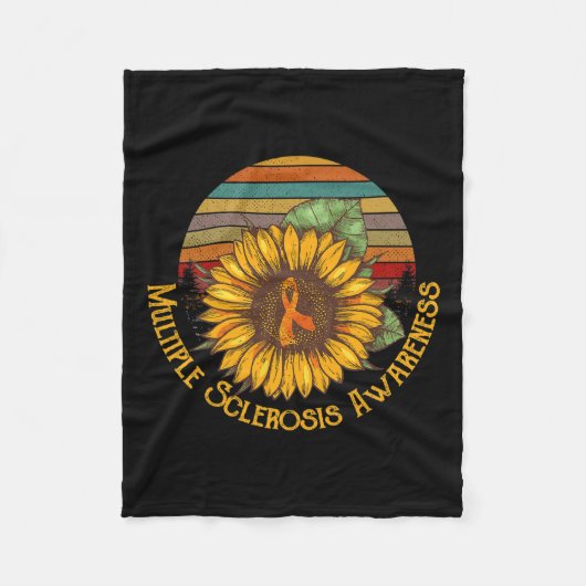 Meervoudige sclerose Bewustheid Zonnebloem Awarene Fleece Deken (Voorkant)