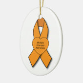 Meervoudige sclerose bewustzijn lint met hart keramisch ornament (Links)