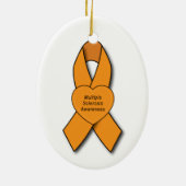 Meervoudige sclerose bewustzijn lint met hart keramisch ornament (Achterkant)