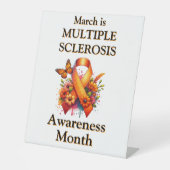 Meervoudige sclerose bewustzijn lint reclamebord met voetstuk (Voorkant)