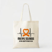 Meervoudige sclerose MS Bewustheid Hartslag Tote Bag (Voorkant)