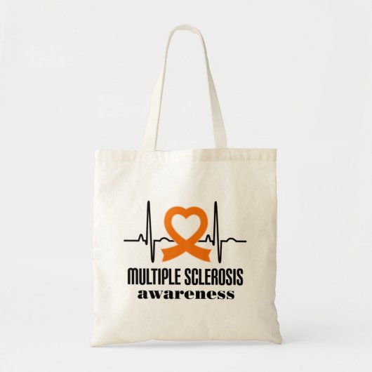 Meervoudige sclerose MS Bewustheid Hartslag Tote Bag (Voorkant)