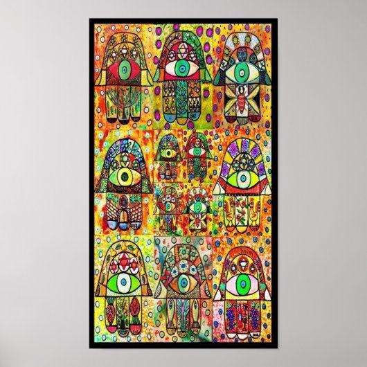 Meervoudige  Tapastry Hamsas Poster (Voorkant)