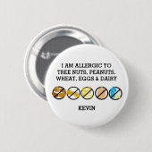 Meervoudige Voedingsallergie Alert Kind Ronde Button 5,7 Cm (Voorkant /achterkant)