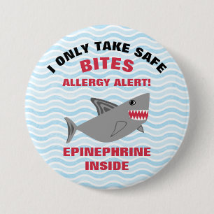 Meervoudige voedselallergie Alert Shark Button