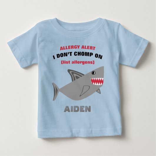 Meervoudige voedselallergie Alert Shark Shirt (Voorkant)