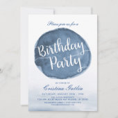 Meerwater Vlek | Aangepaste Verjaardagsfeestje Kaart (Voorkant)