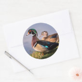Meerzijde, Houten Eend Ronde Sticker (Envelop)