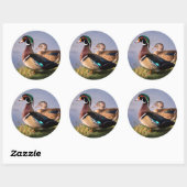 Meerzijde, Houten Eend Ronde Sticker (Vel)