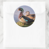 Meerzijde, Houten Eend Ronde Sticker (Tas)