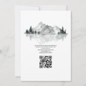 Meerzijde Monogram Crest QR Code RSVP Huwelijk Kaart (Achterkant)