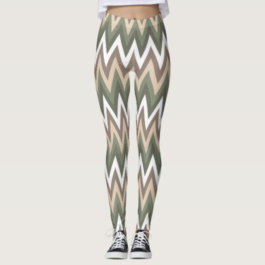 Meerzijdige Zig Zag Pattern Leggings vrouwen (Voorkant)
