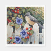  Mees op een witte schutting Winde  Servet (Voorkant)