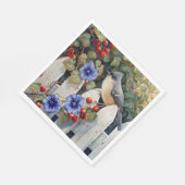  Mees op een witte schutting Winde  Servet (Hoek)