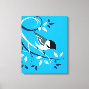 Mees op tak canvas afdruk