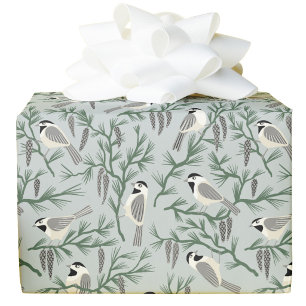 Mees vogel dennenhout ambachtelijke kunst cadeaupapier