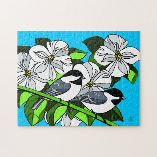 Mees Vogels en Bloemen Legpuzzel (Horizontaal)