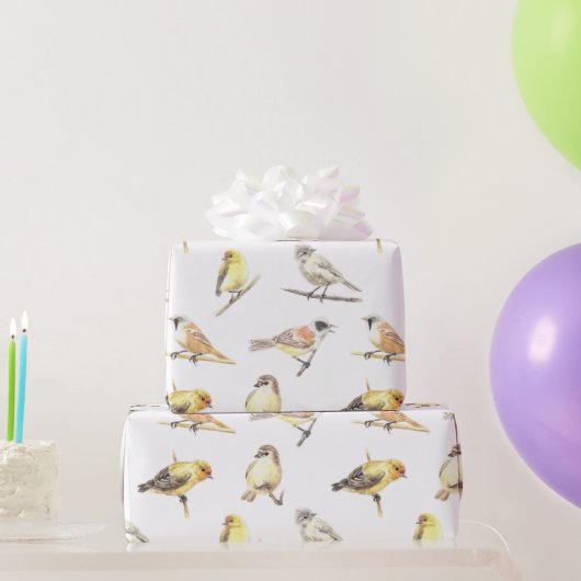 Mees vogels patroon cadeaupapier (Feestgeschenken)