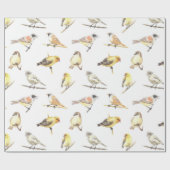 Mees vogels patroon cadeaupapier (Vlak)