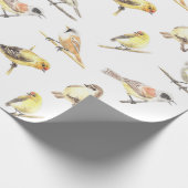 Mees vogels patroon cadeaupapier (Hoek)