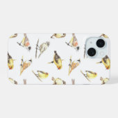 Mees vogels patroon iPhone 15 case (Achterkant horizontaal)