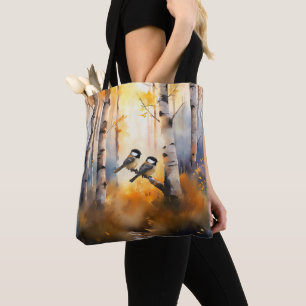 Mees Zangvogels in een Herfstbos Tote Bag