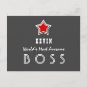 Meest AwesomeBoss Zand Rode Ster A1 Briefkaart (Voorkant)