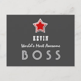 Meest AwesomeBoss Zand Rode Ster A1 Briefkaart