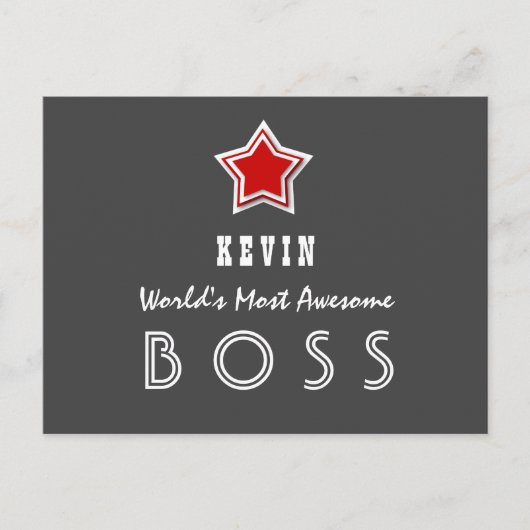 Meest AwesomeBoss Zand Rode Ster A1 Briefkaart (Voorkant)