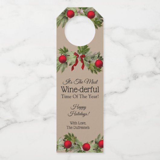 "Meest bespottelijke tijd van het jaar" op maat Flessenhanger (Voorkant)