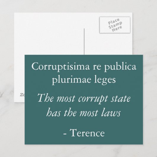 Meest corrupte staat - Terence quote Briefkaart (Voorkant / Achterkant)