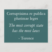 Meest corrupte staat - Terence quote Briefkaart (Voorkant)