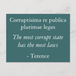 Meest corrupte staat - Terence quote Briefkaart