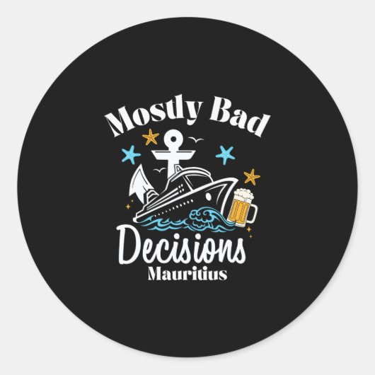 Meest D Beslissingen Mauritius Spring Break Ronde Sticker (Voorkant)