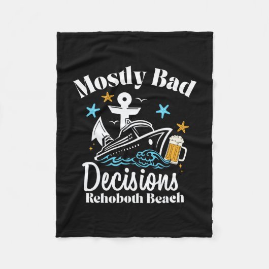 Meest D Beslissingen Rehoboth Beach Spring Break Fleece Deken (Voorkant)