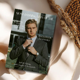 Meest Dashing Man van het Jaar Magazine Hoesje Feestdagenkaart