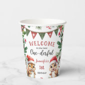 Meest eenDerful | Eekhoorn Kerstmis 1e Verjaardag Papieren Bekers (Achterkant)