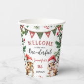 Meest eenDerful | Eekhoorn Kerstmis 1e Verjaardag Papieren Bekers (Voorkant)