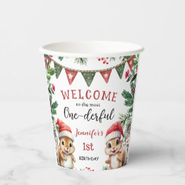 Meest eenDerful | Eekhoorn Kerstmis 1e Verjaardag Papieren Bekers