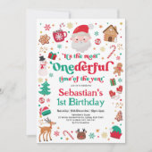 Meest EenDerful Kerstman Jongen 1e Verjaardag Kaart (Voorkant)