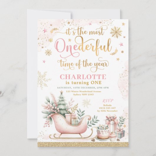 Meest EenDerful Tijd van het Jaar Winter Verjaarda Kaart (Voorkant)