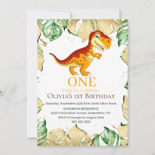 Meest epische 1e Dino-feest Kaart (Voorkant)