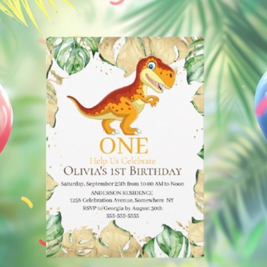 Meest epische 1e Dino-feest Kaart