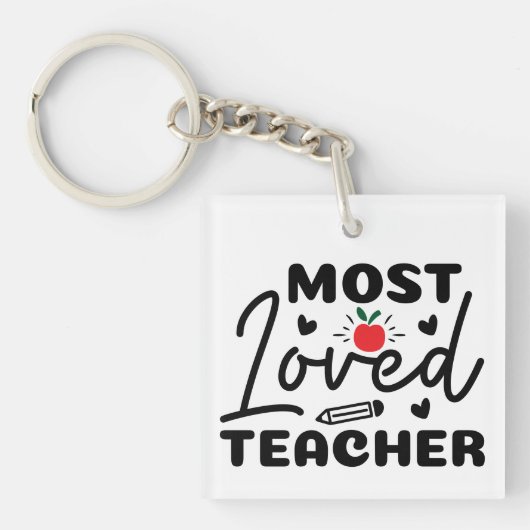 Meest geliefde leraar Wordart Sleutelhanger (voorkant)