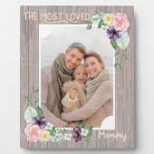 Meest geliefde mammie - Rustische Waterverf Floral Fotoplaat (Voorkant)