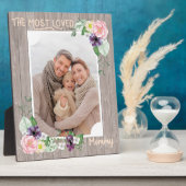 Meest geliefde mammie - Rustische Waterverf Floral Fotoplaat (Zijkant)