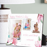 Meest geliefde Momma Pink Magnolia 3 Foto Fotoplaat<br><div class="desc">Moederdag-fotocadeau voor je mama (bewerkbaar). De sjabloon is opstelling klaar voor u om 3 van uw eigen foto's toe te voegen, die in portretformaat worden getoond. Alle formuleringen zijn bewerkbaar, zodat je je cadeau voor iedereen en elke gelegenheid kunt creëer. Op dit moment staat in de tekst "happy moederdag to...</div>